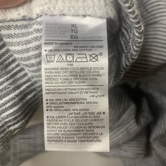 Old Navy High-Waisted Blue Striped Cropped Linen-Blend Tapered Pants Women’s XL - Picture 5 of 10